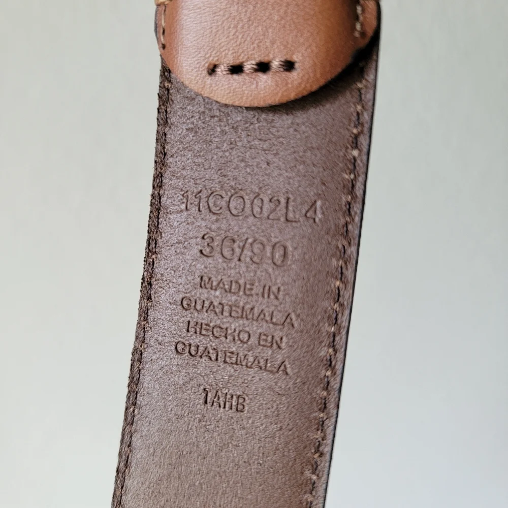 Columbia Brown Faux Leather Belt Sz 36 Excellent Condition Cowboy Western Preppy
